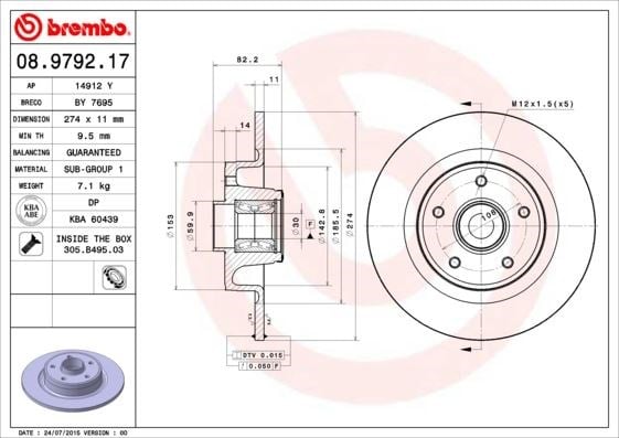 Renault Laguna II Scenic II Arka Fren Aynası BREMBO