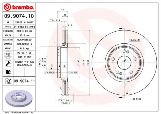 Renault Laguna II Ön Fren Diski Havalı BREMBO