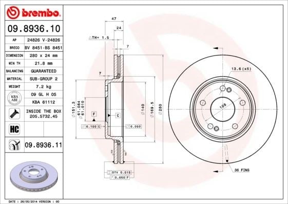 Renault Laguna II Ön Fren Diski Havalı BREMBO