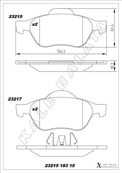 Renault Laguna II Ön Fren Balatası KALE-BALATA