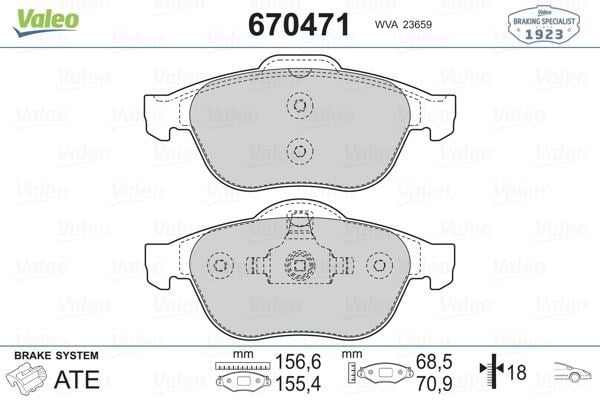 Renault Laguna 2 Espace Vel Satis Ön Fren Balatası VALEO