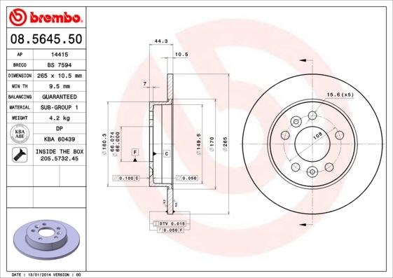 Renault Laguna Arka Fren Aynası BREMBO