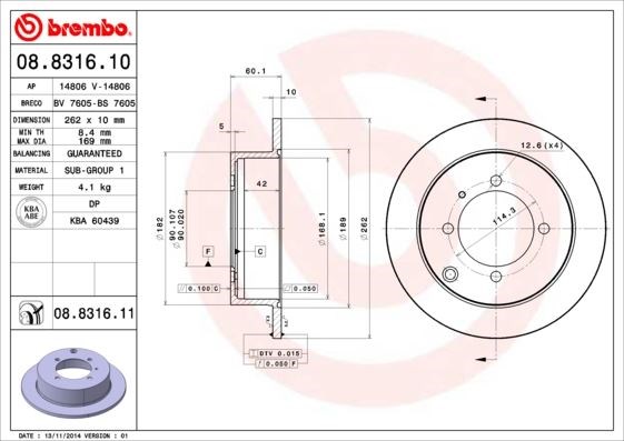 Mitsubishi Lancer Arka Fren Diski Dolu Tip Kaplamalı BREMBO