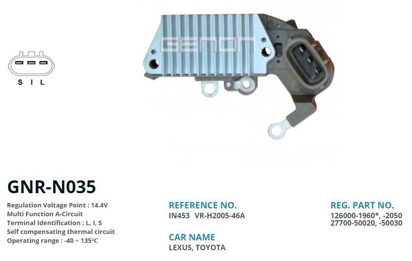 Toyota Land Cruiser Hi-Ace Hi-Lux Alternatör Konjektörü GENON