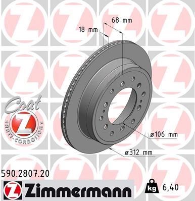 Toyota Land Cruiser Arka Fren Aynası Havalı 312mm ZIMMERMANN