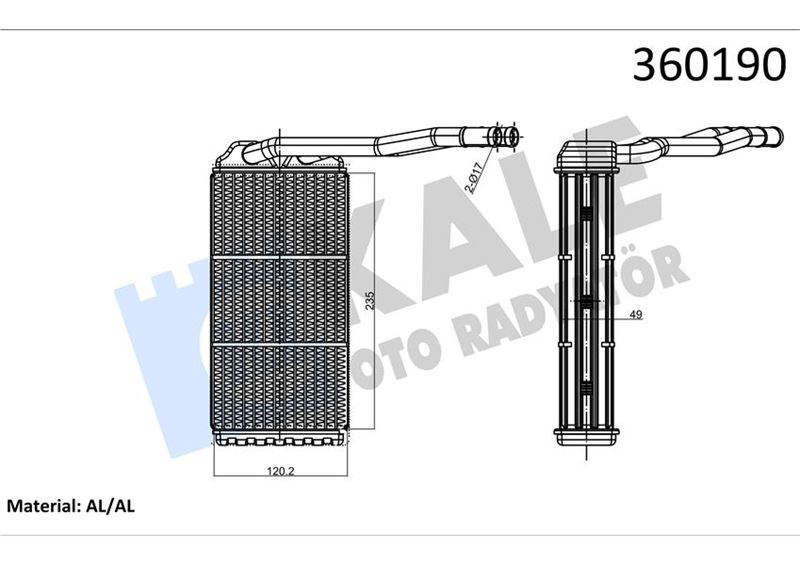 Land Rover Freelander 1 L314 Kalorifer Radyatörü KALE-RADYATOR