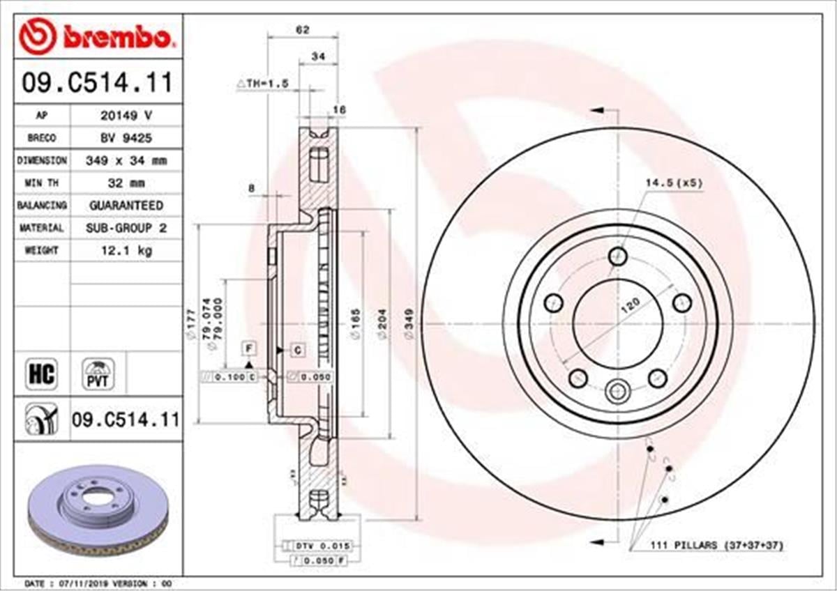 Land Rover Discovery Range Rover Fren Diski Ön Lr081594