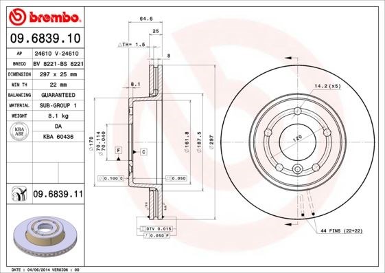 Land Rover Ön Fren Diski UV Kaplamalı BREMBO