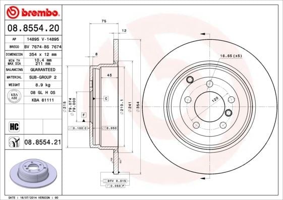 Land Rover Arka Fren Diski UV Kaplamalı BREMBO