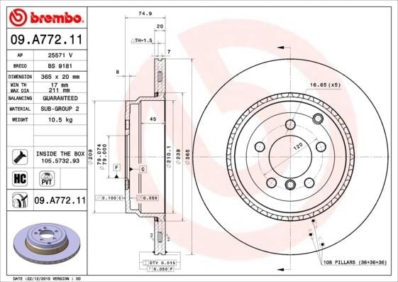 Land Rover Range Rover III L322 Arka Fren Diski BREMBO
