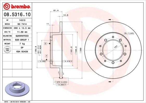 Land Rover Arka Fren Diski Standard BREMBO