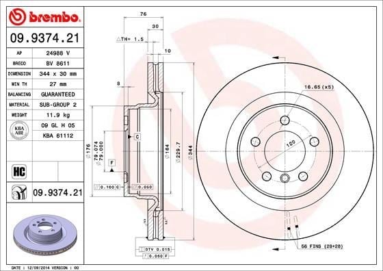 Land Rover Range Rover III L322 Ön Fren Diski BREMBO