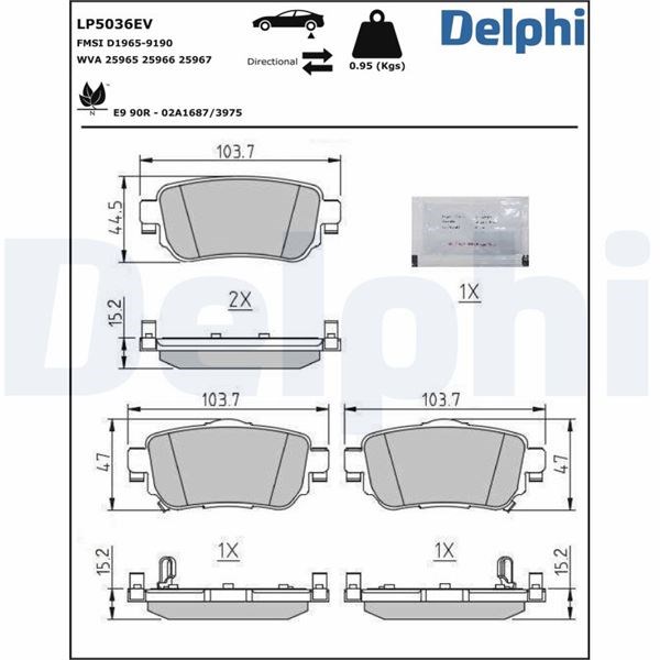 Nissan Leaf Elektrikli Fren Balatası DELPHI