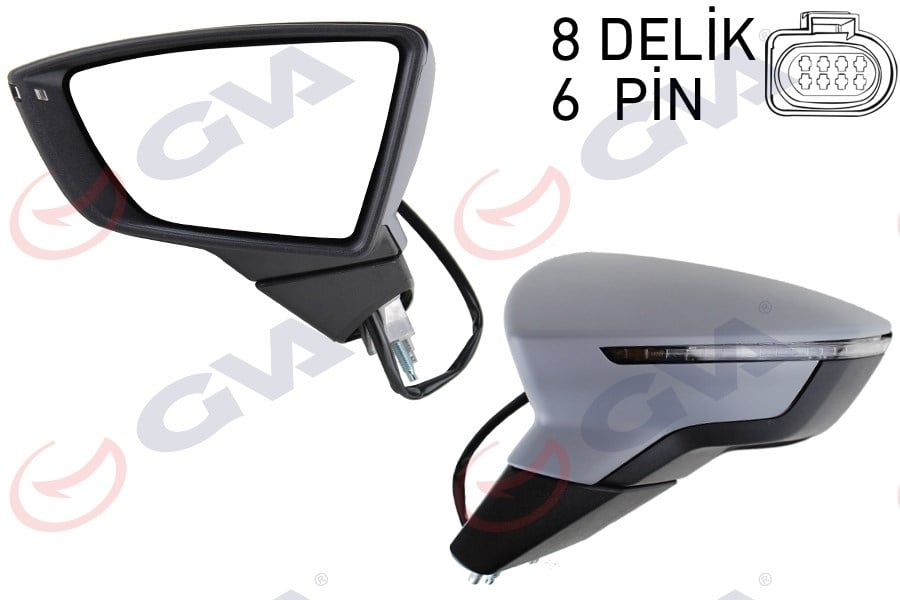 Seat Leon Dış Dikiz Aynası Sol Elektrikli Isıtmalı Sensörlü Sinyalli Astarli... GVA