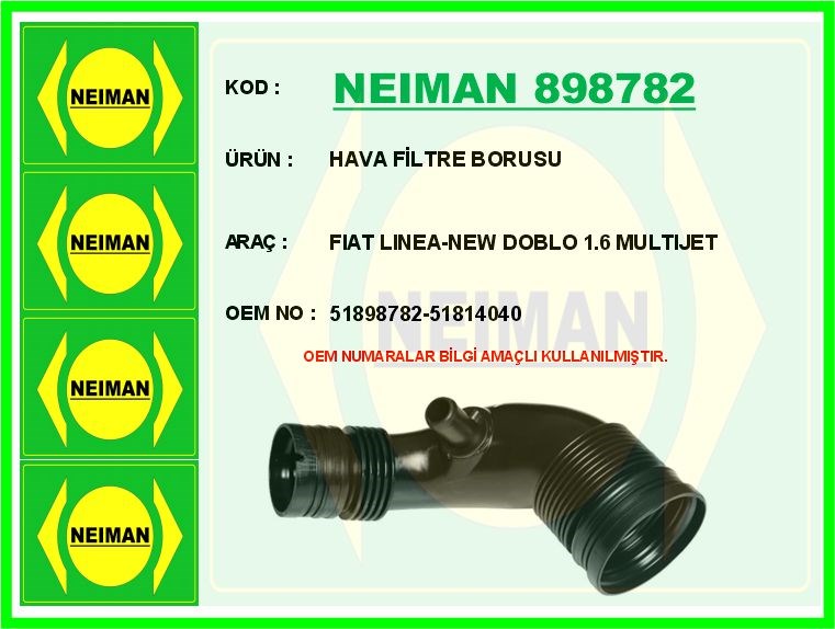 Fiat Linea Hava Filtre Borusu 1.6 Multijet BESCHER