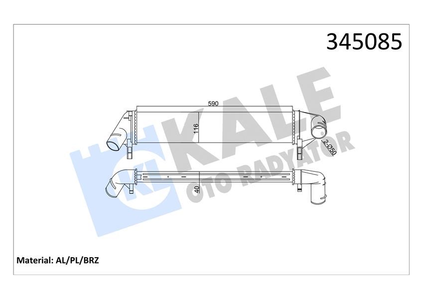 Dacia Logan MCV Sandero Turbo Radyatörü Intercooler KALE-RADYATOR