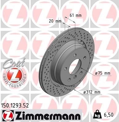BMW M3 E36 Arka Sağ Delikli Fren Diski ZIMMERMANN