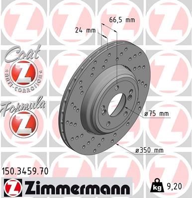 BMW M3 E90 E92 E93 Arka Sol Fren Diski ZIMMERMANN