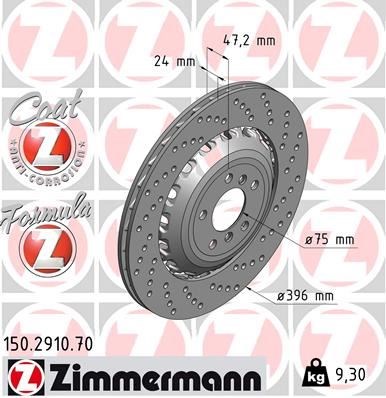 BMW M5 F10 M6 F06 F12 F13 Arka Sağ Fren Diski ZIMMERMANN