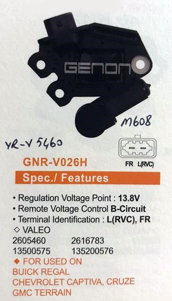 Chevrolet Malibu Captiva Cruze GM Alternatör Konjektörü GENON