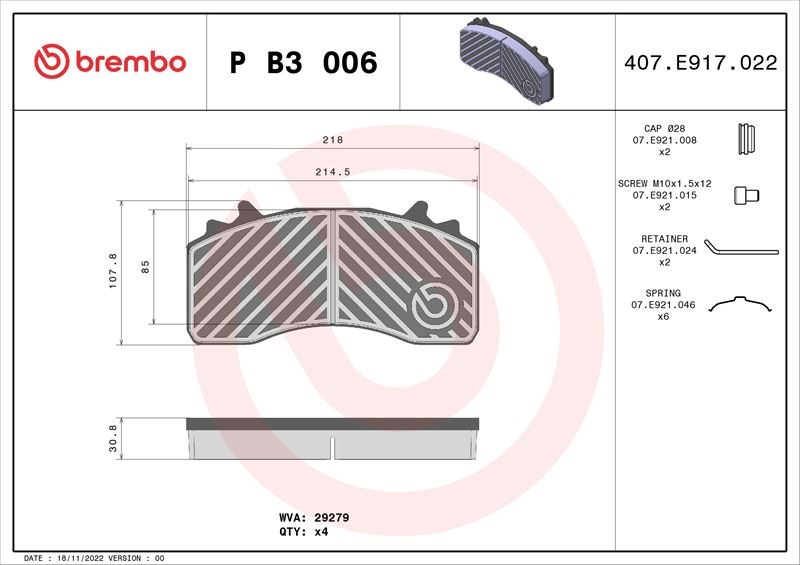 Man TGS I TGS II TGX I TGX II Fren Balatası BREMBO