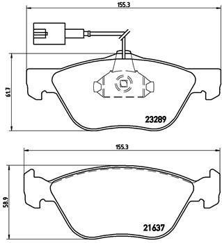 Fiat Marea Alfa Romeo 145 146 156 Ön Fren Balatası Fişli VALEO