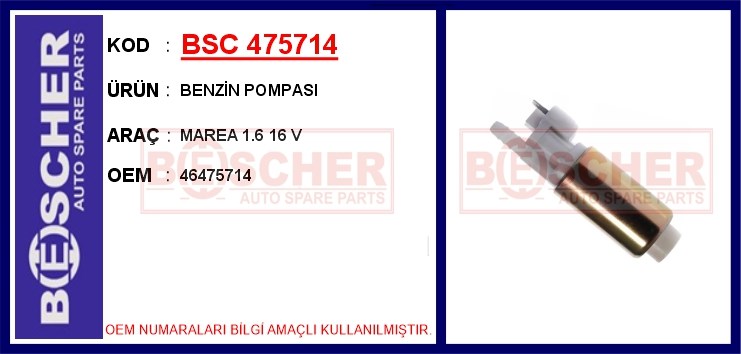 Fiat Marea Benzin Pompası 1.6 16V BESCHER