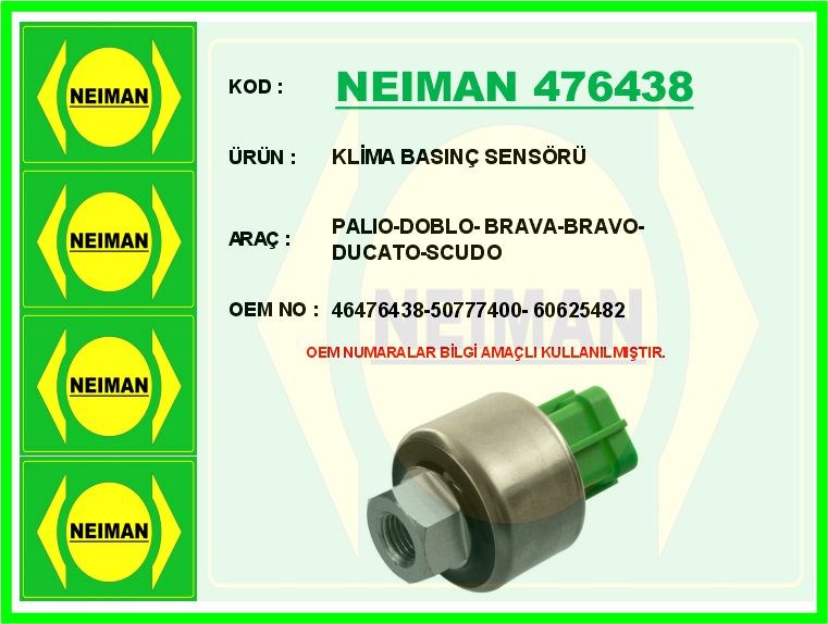 Fiat Marea Palio Punto Doblo Brava Alfa Romeo 145 146 147 156 Klima Basınç... BESCHER