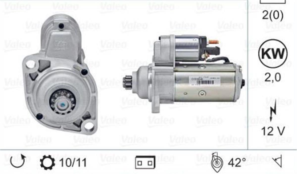 Mars Motoru 12V 11 Dış 2 Kw A2-A3-Cordoba-Ibıza-Leon-Fabıa-Toledo-Octavıa-Bora 1