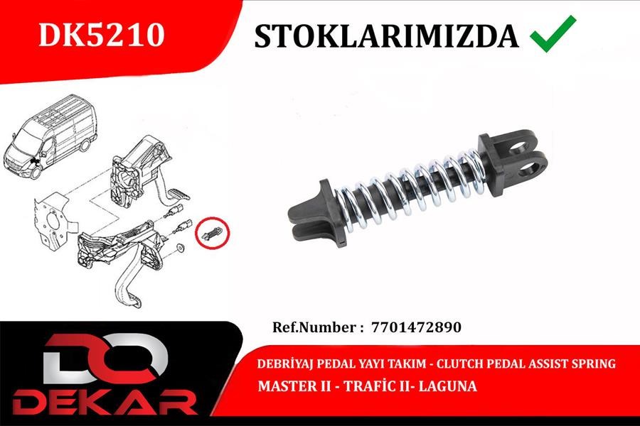 Master II Trafic II Laguna Debriyaj Pedal Yay Takımı DEKAR