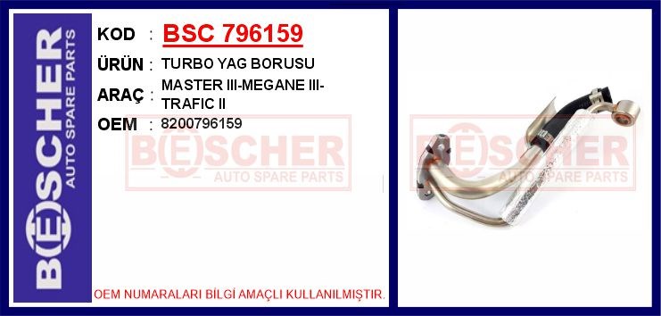 Renault Master III Turbo Yağ Borusu BESCHER