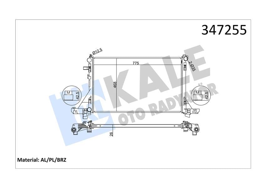 Renault Master III Opel Movano B Radyatör Klimalı KALE-RADYATOR