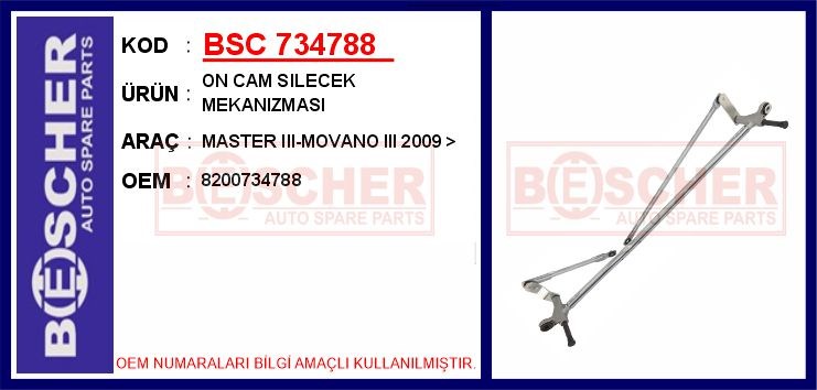 Renault Master 3 Ön Cam Silecek Mekanizması Motorsuz BESCHER