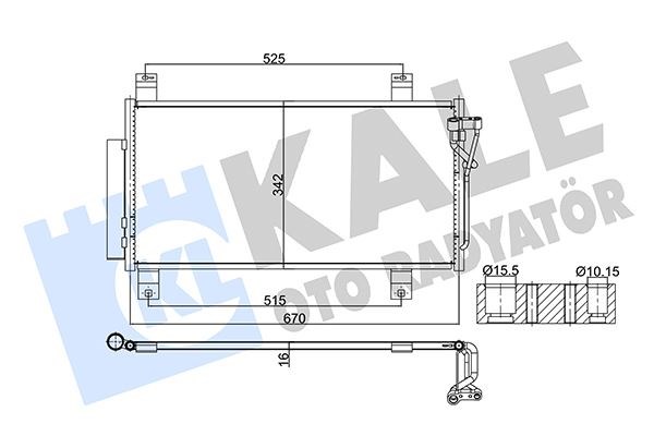 Mazda 6 Klima Radyatörü Kondenser 2.0L KALE-RADYATOR