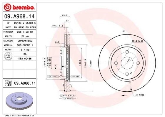 Mazda 2 Ön Fren Diski Havalı BREMBO