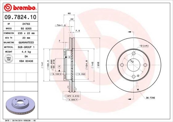 Mazda Ön Fren Diski Standard BREMBO