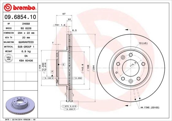 Mazda Ön Fren Diski Standard BREMBO