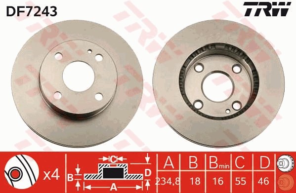 Mazda 121 II DB Ön Aks Fren Diski TRW