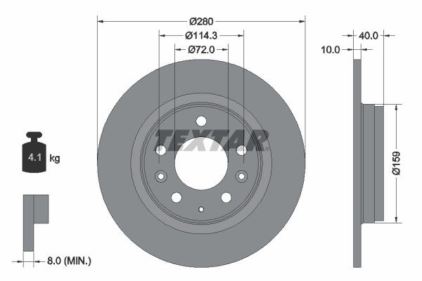 Mazda 6 Arka Fren Diski [Dolu Tip] TEXTAR