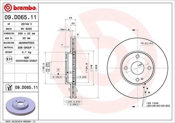 Mazda Ön Fren Diski UV Coated BREMBO