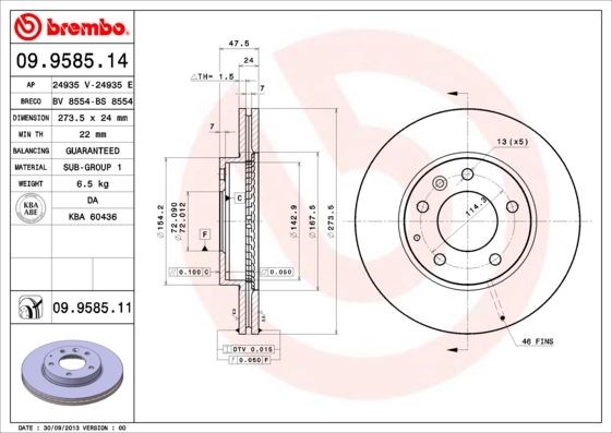 Mazda Ön Fren Diski Standart BREMBO