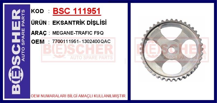 Renault Megane Trafic Eksantrik Dişlisi BESCHER