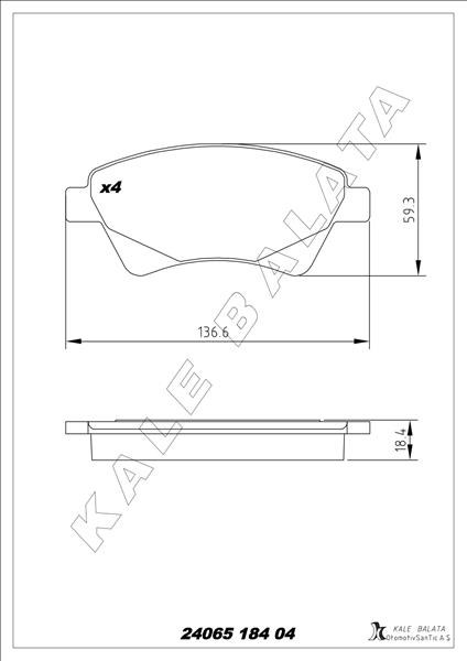 Renault Megane 2 Kangoo Scenic 2 Ön Fren Balatası KALE-BALATA