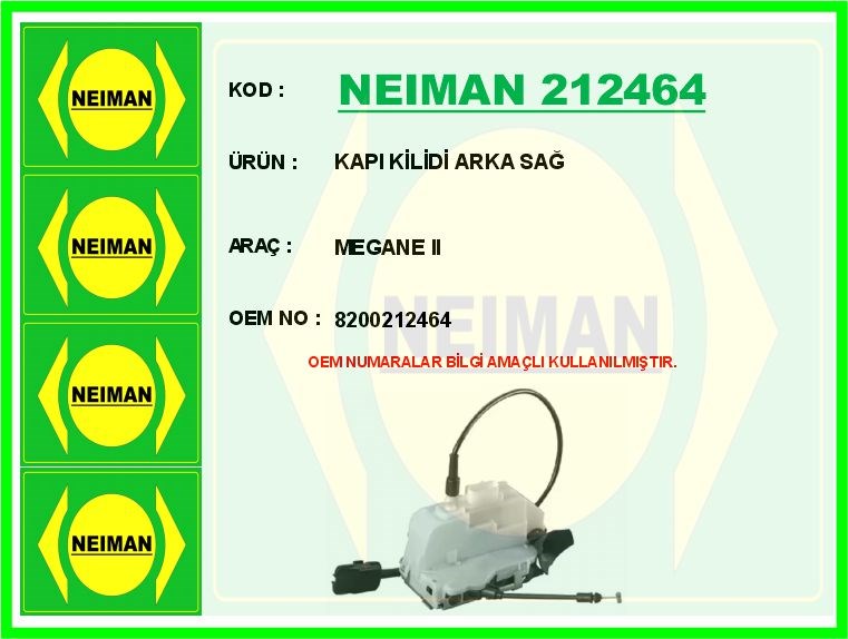 Renault Megane 2 Arka Kapı Kilidi Sağ BESCHER