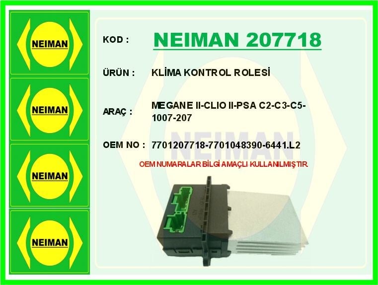 Renault Megane 2 Clio 2 PSA C2 C3 C5 Klima Kontrol Rölesi BESCHER