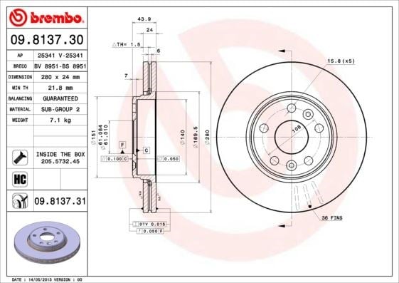 Renault Megane II Ön Fren Aynası Hava Kanallı BREMBO