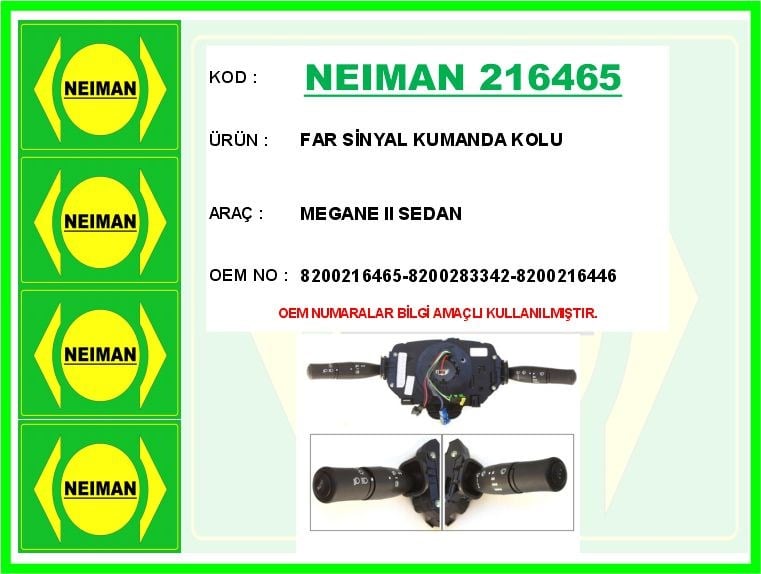 Renault Megane 2 Sedan Far Sinyal Kumanda Kolu BESCHER