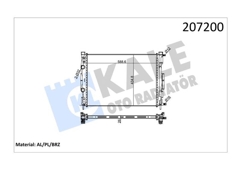 Renault Megane 2 02> Scenic 03> 1.5-1.9DCİ/1.4-1.6-2.0 16V Klimasız Mekanik... KALE-RADYATOR