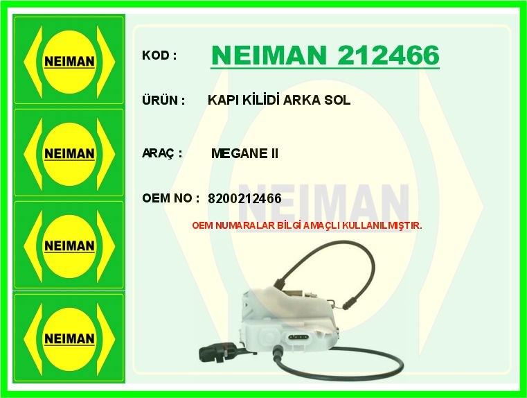 Renault Megane 2 Arka Kapı Kilidi Sol BESCHER