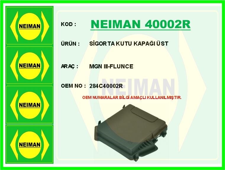 Renault Megane 3 Sigorta Kutu Kapağı Üst BESCHER